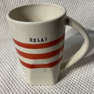 MAGENTA RAE DUNN Relax Striped Ceramic Mug - Red and White